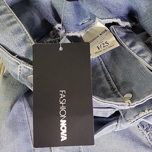 Fashion Nova Jean Overalls Womens Size 1 Waist 25 NWT - Picture 14 of 15